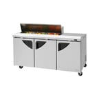 image of Turbo Air TST-72SD-12S-N 72" Three Section Sandwich / Salad Prep Table w/ 3 Doors, 12 Pans