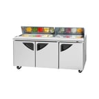 image of Turbo Air TST-72SD-N 72" Three Section Sandwich / Salad Prep Table w/ 3 Doors, 18 Pans