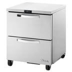 image of True TUC-27F-D-2-HC~SPEC3 27" 1-Section Undercounter Freezer w/ 2 Drawers, Stainless Steel