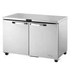 image of True TUC-48-ADA-HC~SPEC3 48" 2-Section Undercounter Refrigerator w/ 2 Solid Doors, 12 cu ft