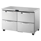 image of True TUC-48-LP-HC~SPEC3 48" 2-Section Undercounter Refrigerator w/ 2 Solid Doors, 12 cu ft
