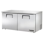 image of True TUC-60-LP-HC~SPEC3 60" 2-Section Undercounter Refrigerator w/ 2 Solid Doors, 16 cu ft