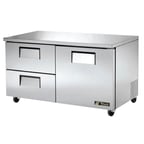 image of True TUC-60D-2-HC 60" 2-Section Undercounter Refrigerator w/ 2 Drawers & 1 Door