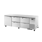 image of True TUC-93D-4-HC~SPEC3 93" 3-Section Undercounter Refrigerator w/ 1 Door & 4 Drawers