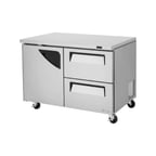 image of Turbo Air TUR-48SD-D2-N 48" 2-Section Undercounter Refrigerator w/ 2 Drawers & 1 Door