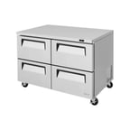 image of Turbo Air TUR-48SD-D4-N 48" 2-Section Undercounter Refrigerator w/ 4 Drawers, 12 cu. ft.