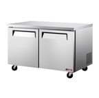image of Turbo Air EUF-60-N-V 60" 2-Section Undercounter Freezer w/ 2 Doors, 16.9 cu. ft.