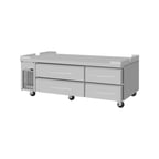 image of Turbo Air PRCBE-72F-N-FT 72" 4 Drawers Pro Series Freezer Chef Base, Flat Top, 12.14 cu. ft.