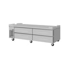 image of Turbo Air PRCBE-84R-N-FT 84" 4 Drawers Refrigerated Chef Base, Flat Top, 14.75 cu. ft.