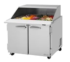 image of Turbo Air PST-36-15-N-SL 36" Mega Top Sandwich/Salad Prep Table w/ 2 Doors, 15 Pans