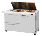 image of Turbo Air PST-48-18-D2R(L)-N-FL 48" Mega Top Sandwich Prep Table w/ 2 Drawers & 1 Door, 18 Pans
