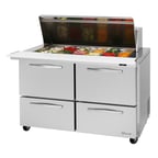 image of Turbo Air PST-48-18-D4-N 48" Mega Top Sandwich/Salad Prep Table w/ 4 Drawers, 18 Pans