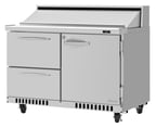 image of Turbo Air PST-48-D2R(L)-FB-N 48" Sandwich / Salad Prep Table w/ 2 Drawers & 1 Door, 12 Pans