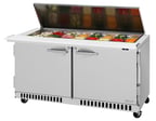 image of Turbo Air PST-60-24-FB-N-FL 60" Mega Top Sandwich/Salad Prep Table w/ 2 Doors, 24 Pans