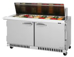 image of Turbo Air PST-60-24-FB-N 60" Mega Top Sandwich/Salad Prep Table w/ 2 Doors, 24 Pans