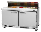image of Turbo Air PST-60-FB-N 60" Two Section Sandwich / Salad Prep Table w/ 2 Doors, 16 Pans