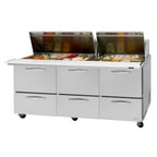 image of Turbo Air PST-72-30-D6-N 72" Mega Top Sandwich/Salad Prep Table w/ 6 Drawers, 30 Pans