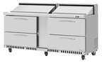 image of Turbo Air PST-72-D4-FB-N 72" Mega Top Sandwich/Salad Prep Table w/ 4 Drawers, 18 Pans