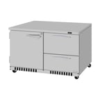 image of Turbo Air PUR-48-D2R(L)-FB-N 48" 2-Section Undercounter Refrigerator w/ 1 Door & 2 Drawers