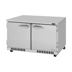 image of Turbo Air PUR-48-FB-N 48" 2-Section Undercounter Refrigerator w/ 2 Doors, 11 cu. ft.