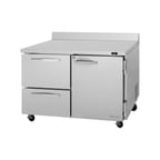 image of Turbo Air PWR-48-D2R(L)-N 48" 2-Section Worktop Refrigerator w/ 1 Door & 2 Drawers, 12.2 cu. ft.