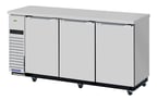image of Turbo Air TBB-24-72SSD-N6 Refrigerated Back Bar Cabinet w/ 20.62 Cu Ft, 3 Solid Doors, Side Mount