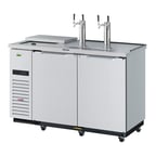 image of Turbo Air TCB-2SDD-N6 58" Draft Beer Cooler w/ 2 Kegs, 2 Dual-Tap Towers