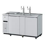 image of Turbo Air TCB-3SDD-N6 69" Draft Beer Cooler w/ 3 Kegs, 2 Dual-Tap Towers
