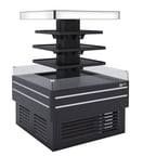 image of Turbo Air TIOM-48CCB-N 47" Island Display Self-Serve Refrigerated Merchandiser in Black, Open Flat, 3 Shelves, 23.7 cu. ft.