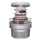 image of Turbo Air TIOM-48RRS-N 48" Island Display Self-Serve Refrigerated Merchandiser, Stainless Steel, Open Curved, 3 Shelves, 11.2 cu. ft.