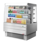 image of Turbo Air TIOM-48SS-N 50"  Island Display Square Refrigerated Merchandiser, Stainless Steel, Self-Serve, (3+3) 6 Shelves,17.6 cu. ft.