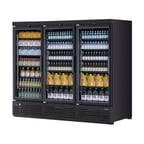 image of Turbo Air TJMR-85SDW(B)-N 97" 3-Section Swing Glass Door Merchandiser Refrigerator, 97 cu. ft.