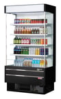 image of Turbo Air TOM-40SEW(B)-N 39" Vertical Open Air Merchandiser, Specify Exterior, Self-Contained, 4 Shelves, Glass Sides, 16.1 cu. ft.