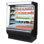 image of Turbo Air TOM-60DXB-SP(-A)-N 60" Vertical Extra Deep Open Air Merchandiser in Black, Self-Contained, 4 Shelves, 29.4 cu. ft.