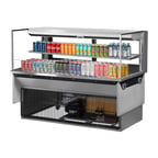image of Turbo Air TOM-60L-UFD-S-2SI-N 60" Drop In Open Refrigerated Deli Display Case