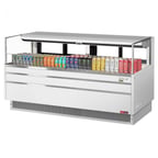 image of Turbo Air TOM-72L-UFD-W(B)-1S-N 70" Horizontal Open Air Merchandiser, Specify Exterior, Self-Contained, Deck Only, w/ Rear Doors, 9.7 cu. ft.