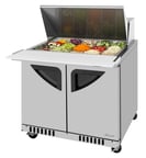 image of Turbo Air TST-36SD-15-FB-N 36" Mega Top Sandwich/Salad Prep Table w/ 2 Doors, 15 Pans