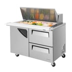 image of Turbo Air TST-48SD-18-D2-N 48" Mega Top Sandwich Prep Table w/ 2 Drawers & 1 Door, 18 Pans