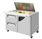image of Turbo Air TST-48SD-18-D2R-N-FL 48" Mega Top Sandwich Prep Table w/ 2 Drawers & 1 Door, 18 Pans