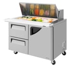 image of Turbo Air TST-48SD-18-D2R-N 48" Mega Top Sandwich Prep Table w/ 2 Drawers & 1 Door, 18 Pans