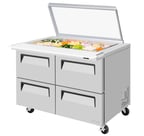 image of Turbo Air TST-48SD-18-D4-N-GL 48" Mega Top Sandwich/Salad Prep Table w/ 4 Drawers, 18 Pans