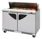 image of Turbo Air TST-48SD-FB-N 48" Two Section Sandwich / Salad Prep Table w/ 2 Doors, 12 Pans