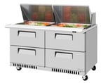 image of Turbo Air TST-60SD-24-D4-FB-N 60" Mega Top Sandwich/Salad Prep Table w/ 4 Drawers, 24 Pans