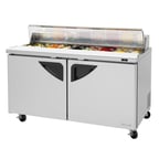 image of Turbo Air TST-60SD-N-CL 60" Two Section Sandwich / Salad Prep Table w/ 2 Doors, 16 Pans
