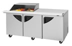 image of Turbo Air TST-72SD-15M-N-SL(-LW) 72" Mega Top Sandwich/Salad Prep Table w/ 3 Doors, 15 Pans