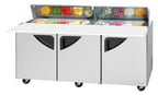 image of Turbo Air TST-72SD-18-N 72" Three Section Sandwich / Salad Prep Table w/ 3 Doors, 18 Pans