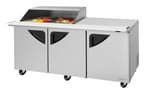 image of Turbo Air TST-72SD-18M-N-SL(-LW) 72" Mega Top Sandwich/Salad Prep Table w/ 3 Doors, 18 Pans