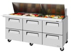 image of Turbo Air TST-72SD-30-D6-N 72" Mega Top Sandwich/Salad Prep Table w/ 6 Drawers, 30 Pans