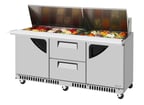 image of Turbo Air TST-72SD-30-LD2R-FB-N 72" Mega Top Sandwich/Salad Prep Table w/ 2 Drawers & 2 Doors