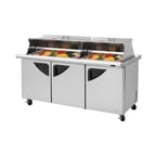 image of Turbo Air TST-72SD-30-N-DS 72" Mega Top Sandwich/Salad Prep Table w/ 3 Doors, 30 Pans